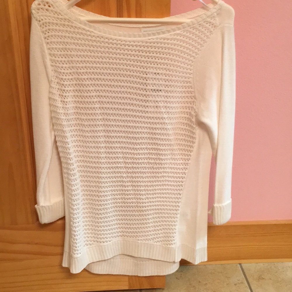 New York and Co quarter length white sweater